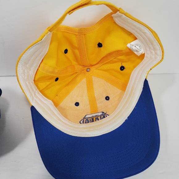 Vintage Napa Auto Parts Hat SnapBack Blue Mesh Back Yellow Racing Cars Lot of 2 - Picture 5 of 6